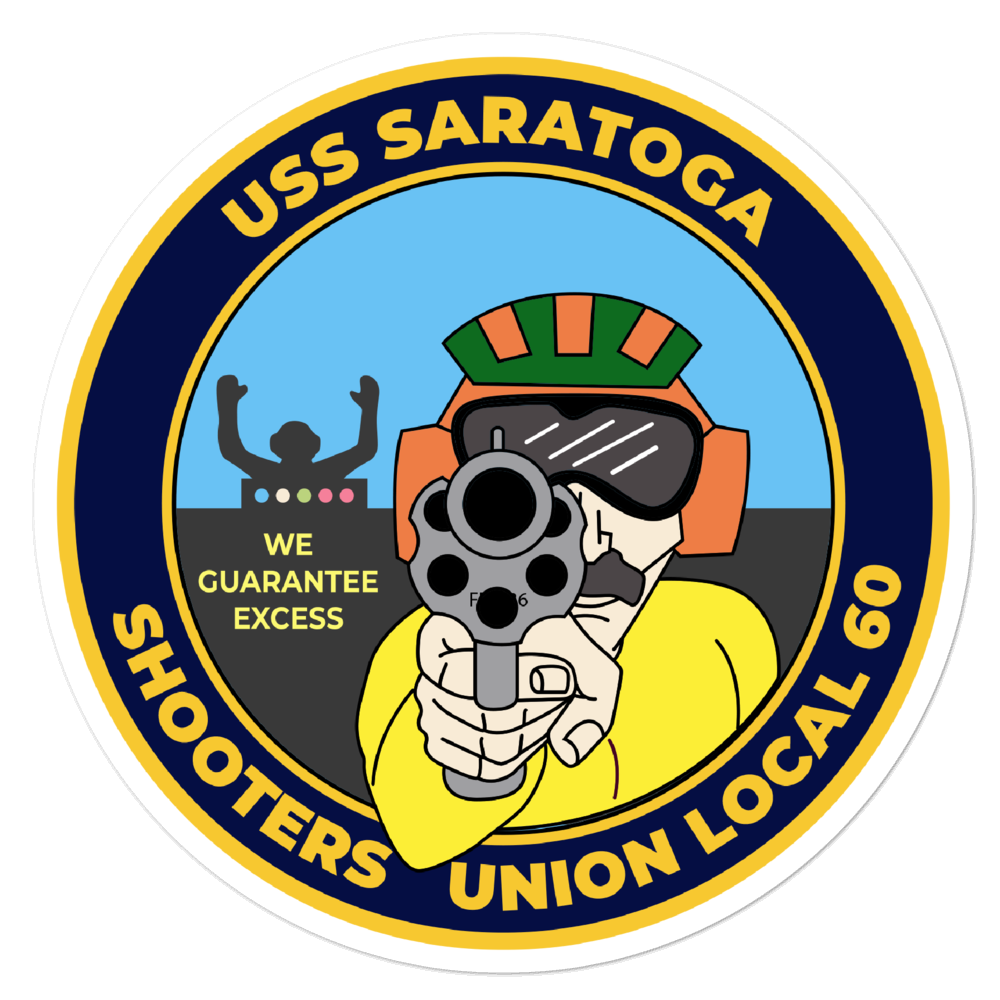 USS Saratoga (CV-60) Shooters Union Local 60 Vinyl Sticker