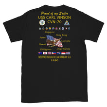 Load image into Gallery viewer, USS Carl Vinson (CVN-70) 1990 Cruise Shirt - Family