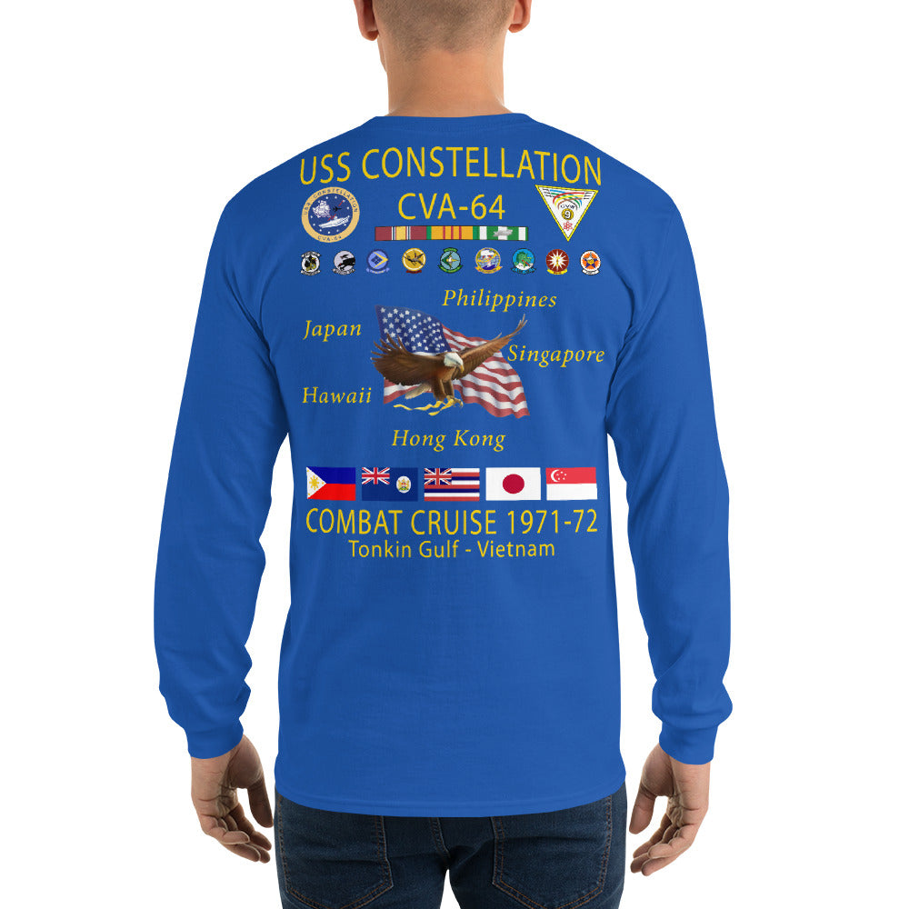 USS Constellation (CVA-64) 1971-72 Long Sleeve Cruise Shirt