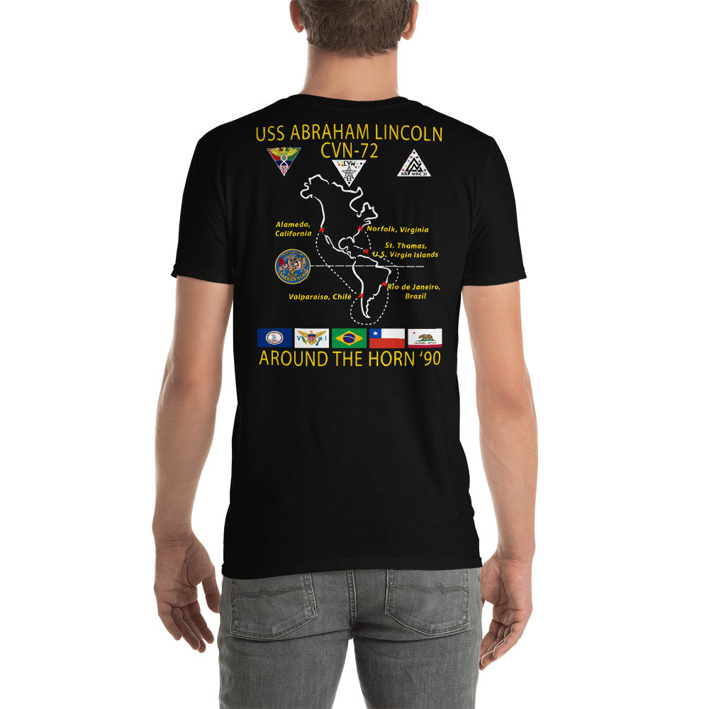 USS Abraham Lincoln (CVN-72) 1990 Around The Horn Cruise Shirt