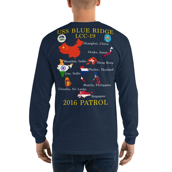 USS Blue Ridge (LCC-19) 2016 Long Sleeve Patrol Shirt - Map