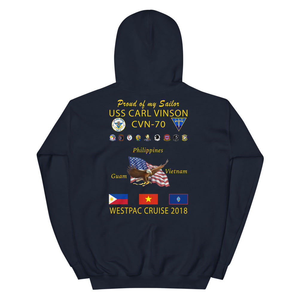USS Carl Vinson (CVN-70) 2018 Cruise Hoodie - FAMILY