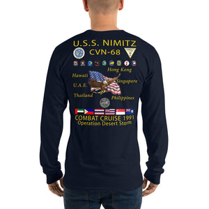 USS Nimitz (CVN-68) 1991 Long Sleeve Cruise Shirt
