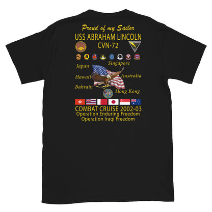 USS Abraham Lincoln (CVN-72) 2002-03 Cruise Shirt - Family