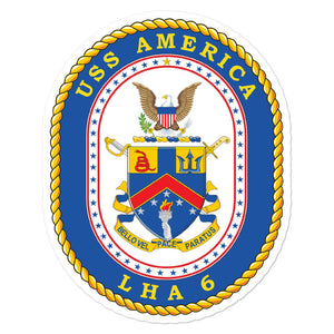 USS America (LHA-6) Ship's Crest Vinyl Sticker