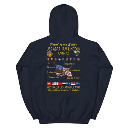 USS Abraham Lincoln (CVN-72) 1998 Cruise Hoodie - Family