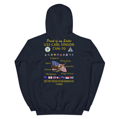 USS Carl Vinson (CVN-70) 1990 Cruise Hoodie - Family