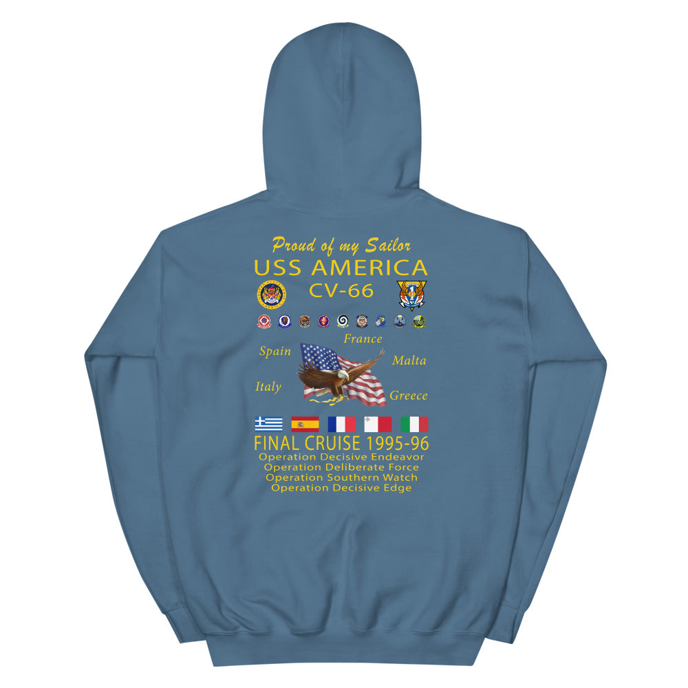 USS America (CV-66) 1995-96 Cruise Hoodie - FAMILY