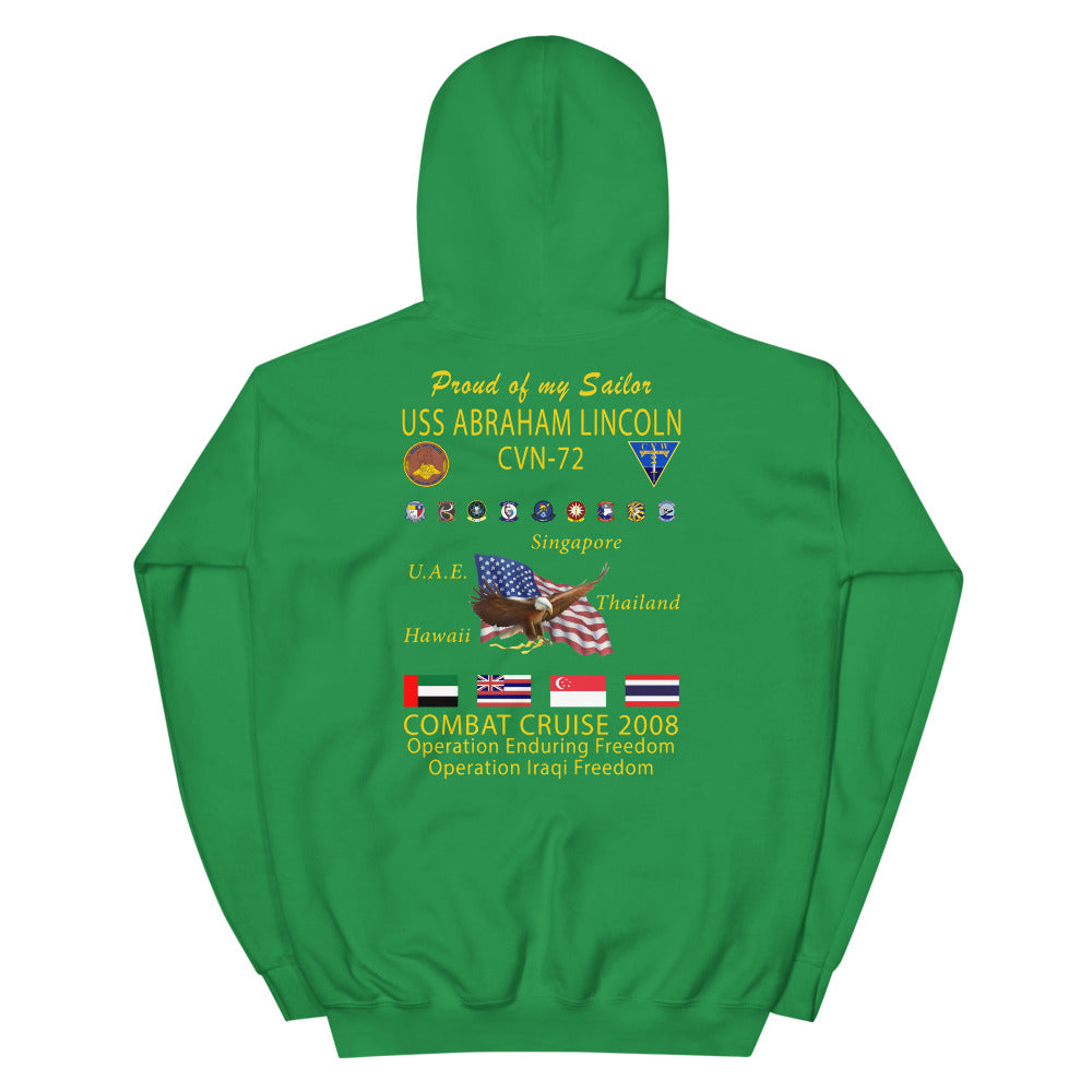 USS Abraham Lincoln (CVN-72) 2008 Cruise Hoodie - Family