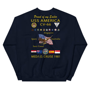 USS America (CV-66) 1981 Cruise Sweatshirt - FAMILY