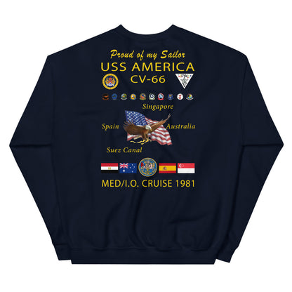 USS America (CV-66) 1981 Cruise Sweatshirt - FAMILY