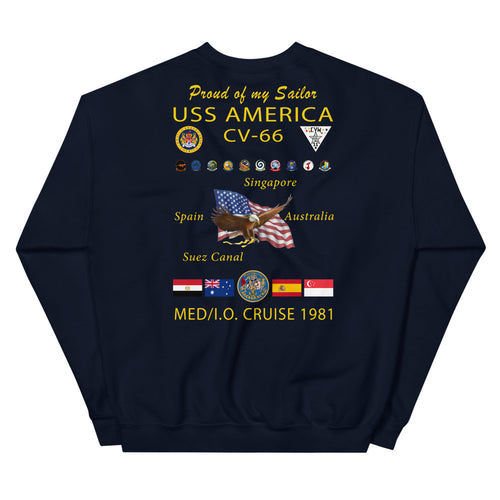 USS America (CV-66) 1981 Cruise Sweatshirt - FAMILY