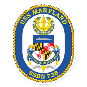 USS Maryland (SSN-738) Ship's Crest Vinyl Sticker