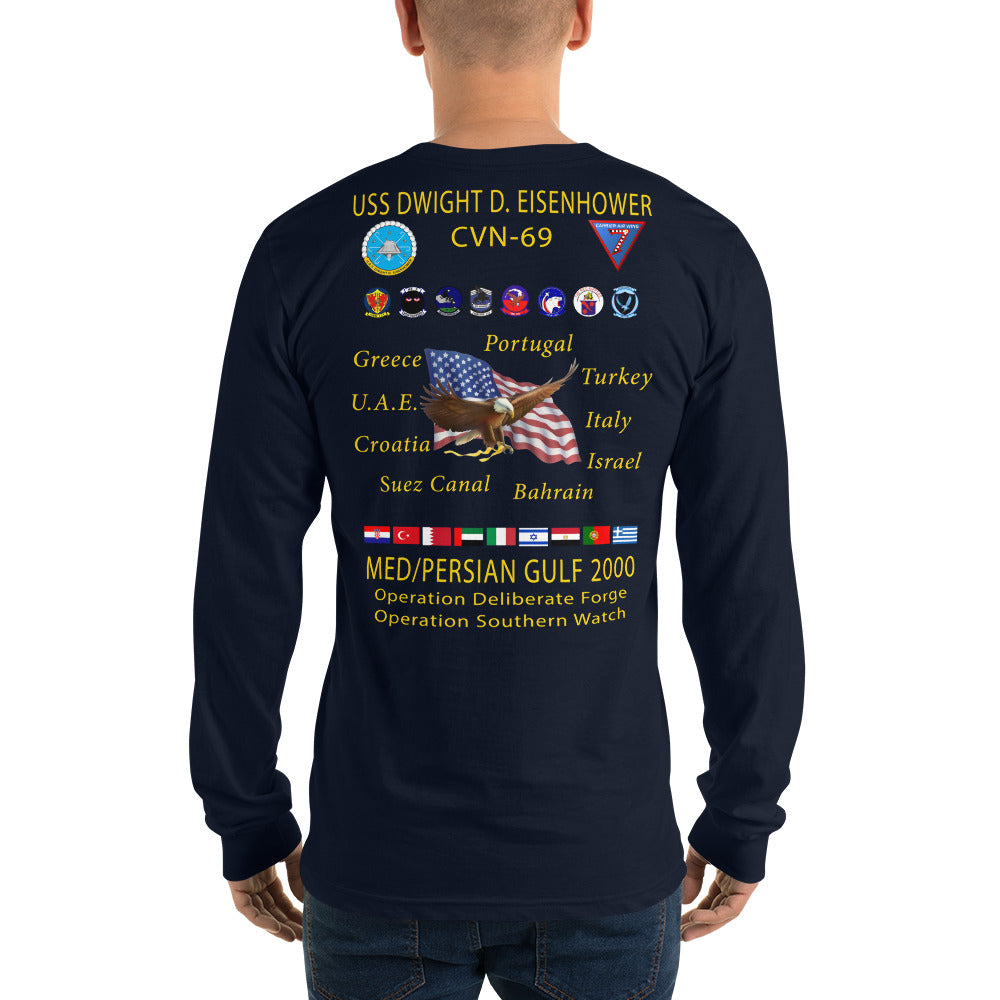 USS Dwight D. Eisenhower (CVN-69) 2000 Long Sleeve Cruise Shirt