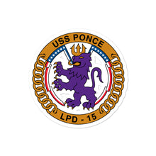 Load image into Gallery viewer, USS Ponce (LPD-15) Ship&#39;s Crest Vinyl Sticker