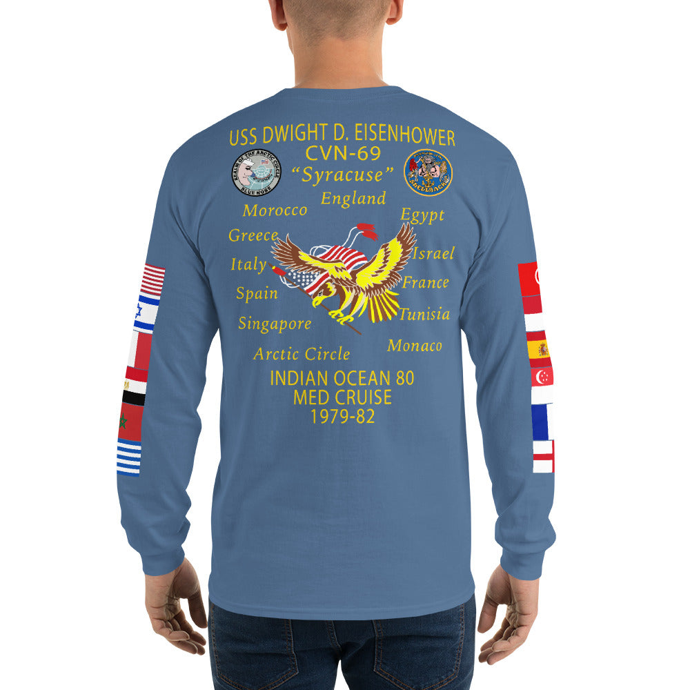 IKE CUSTOM w/FLAGS - E HUGHES - Long Sleeve Shirt