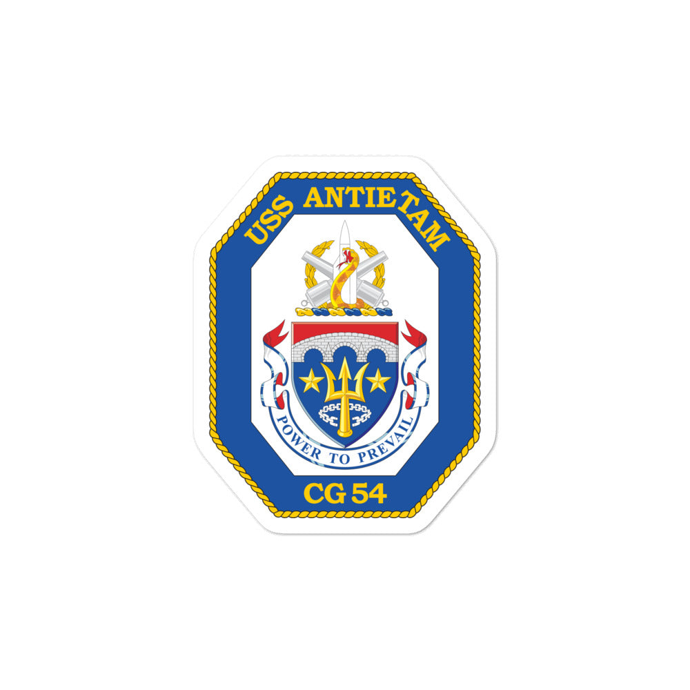 USS Antietam (CG-54) Ship's Crest Vinyl Sticker