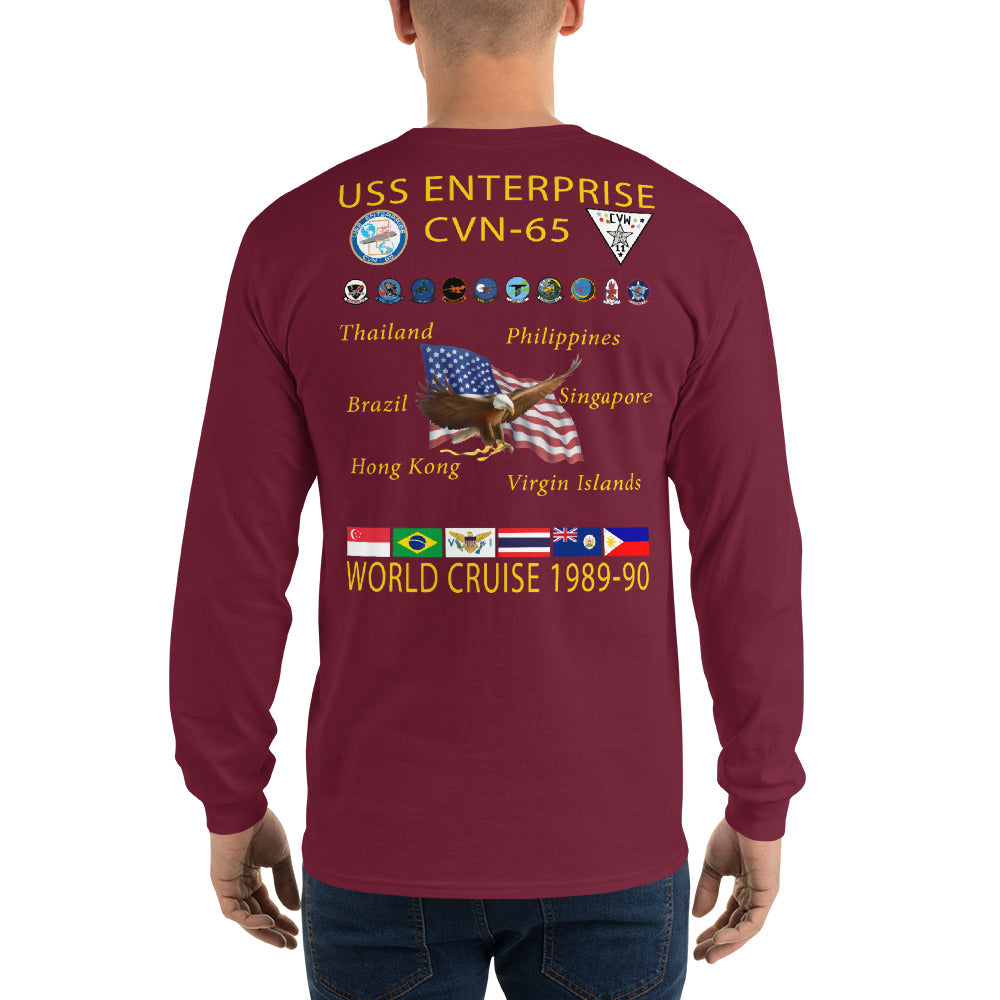 USS Enterprise (CVN-65) 1989-90 Long Sleeve Cruise Shirt