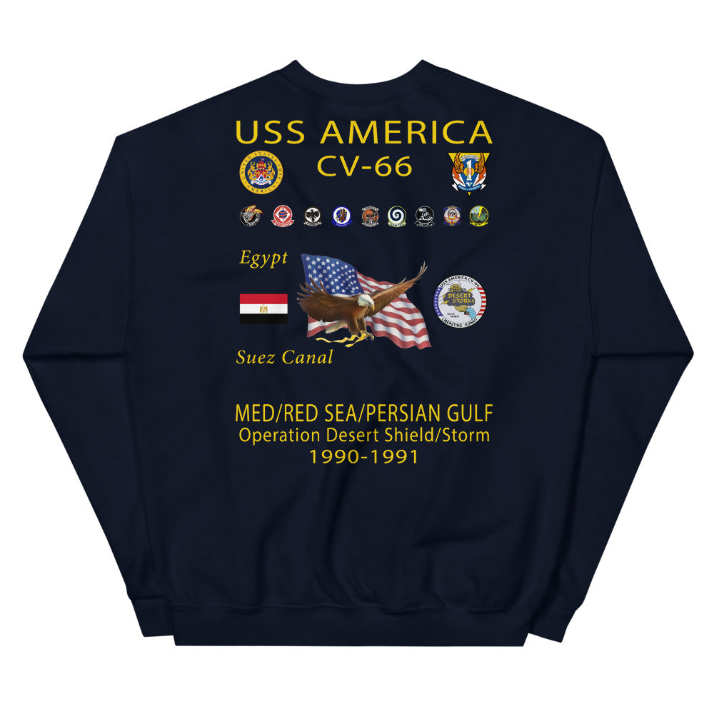 USS America (CV-66) 1990-91 Cruise Sweatshirt (Ver 1)