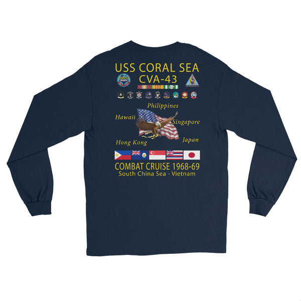 USS Coral Sea (CVA-43) 1968-69 Long Sleeve Cruise Shirt