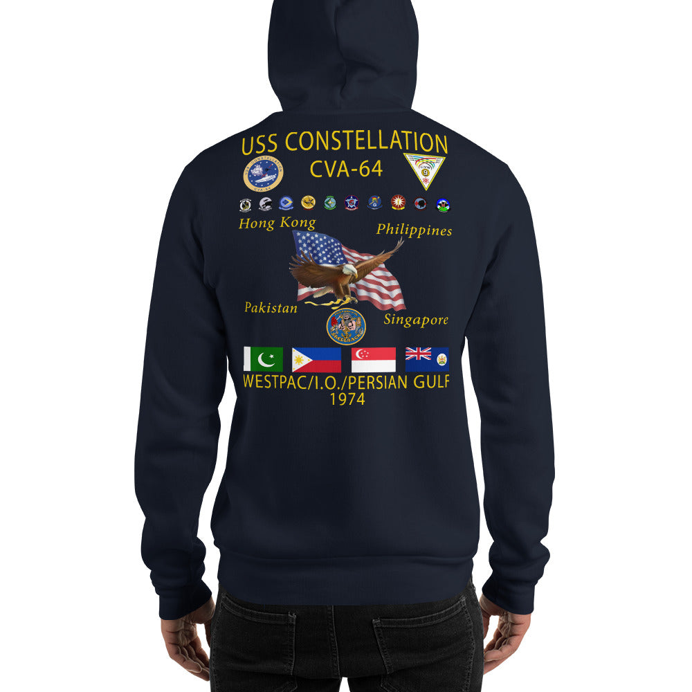 USS Constellation (CVA-64) 1974 Cruise Hoodie