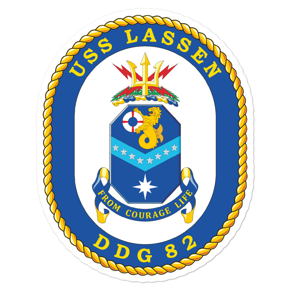 USS Lassen (DDG-82) Ship's Crest Vinyl Sticker