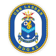 Load image into Gallery viewer, USS Lassen (DDG-82) Ship&#39;s Crest Vinyl Sticker