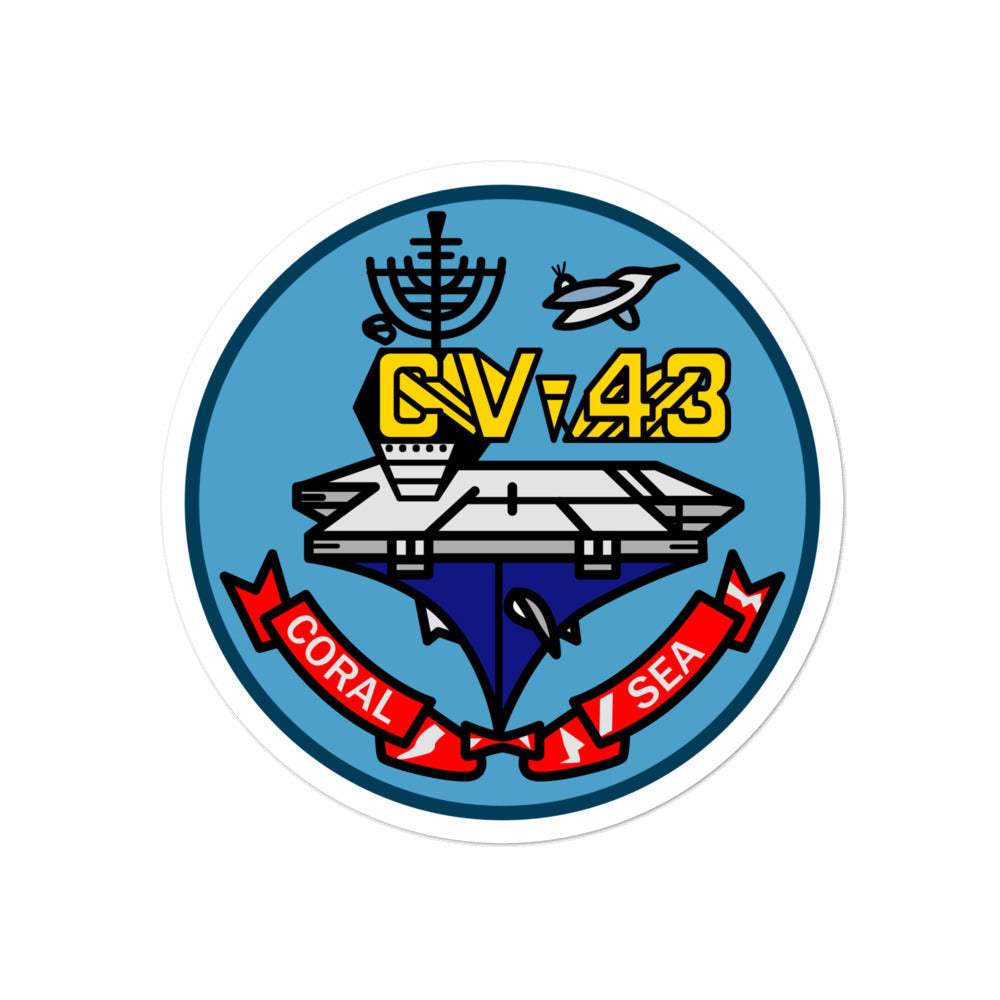 USS Coral Sea (CV-43) Ship's Crest Vinyl Sticker