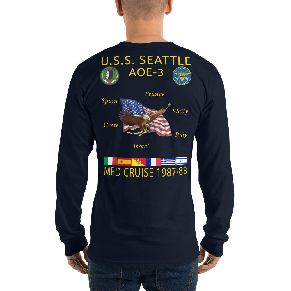 USS Seattle (AOE-3) 1987-88 Long Sleeve Cruise Shirt