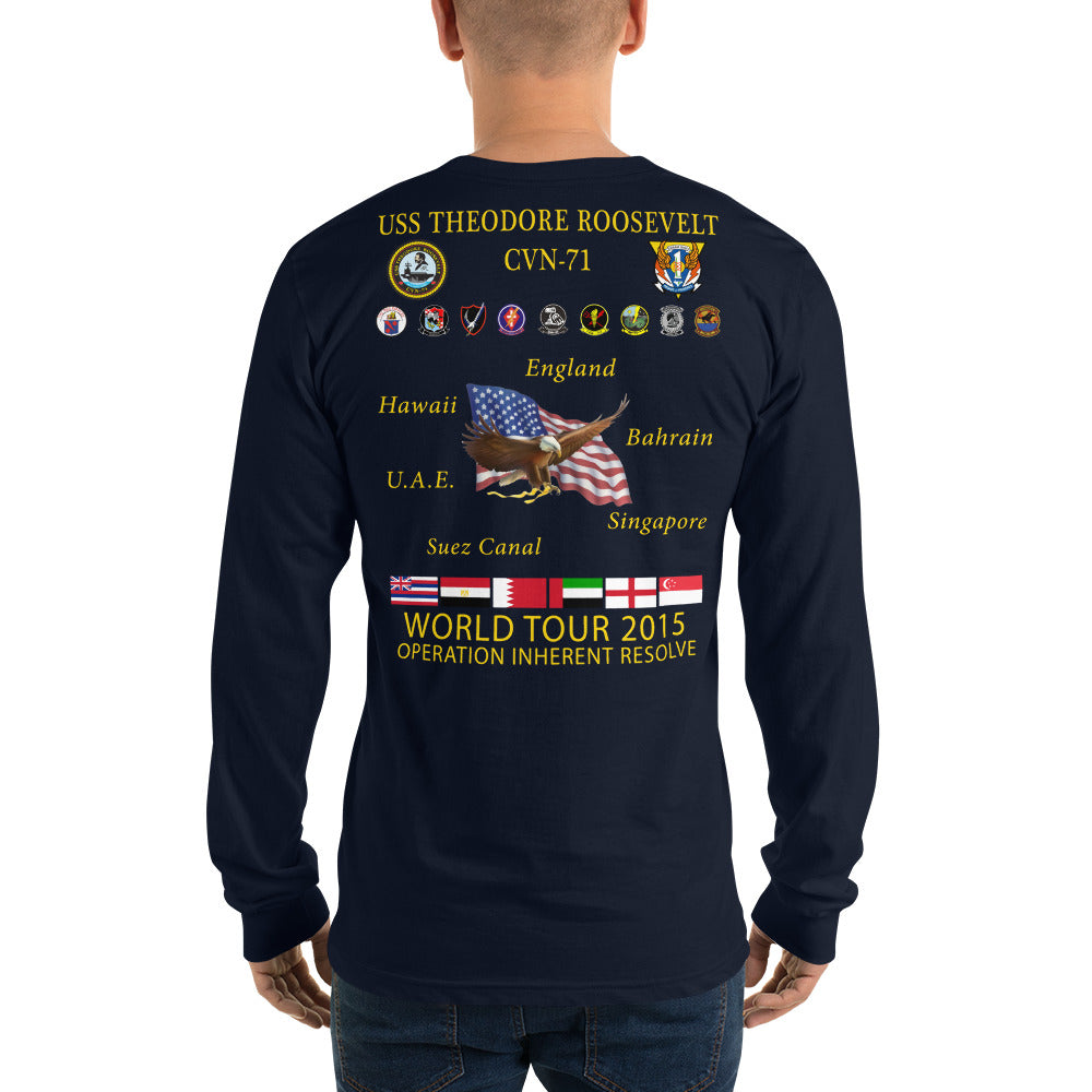 USS Theodore Roosevelt (CVN-71) 2015 Long Sleeve Cruise Shirt