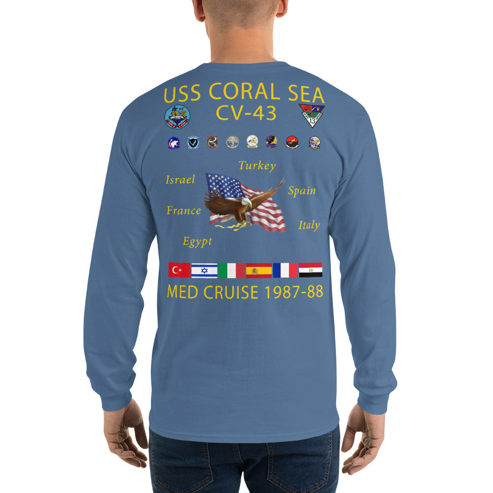 USS Coral Sea (CV-43) 1987-88 Long Sleeve Cruise Shirt