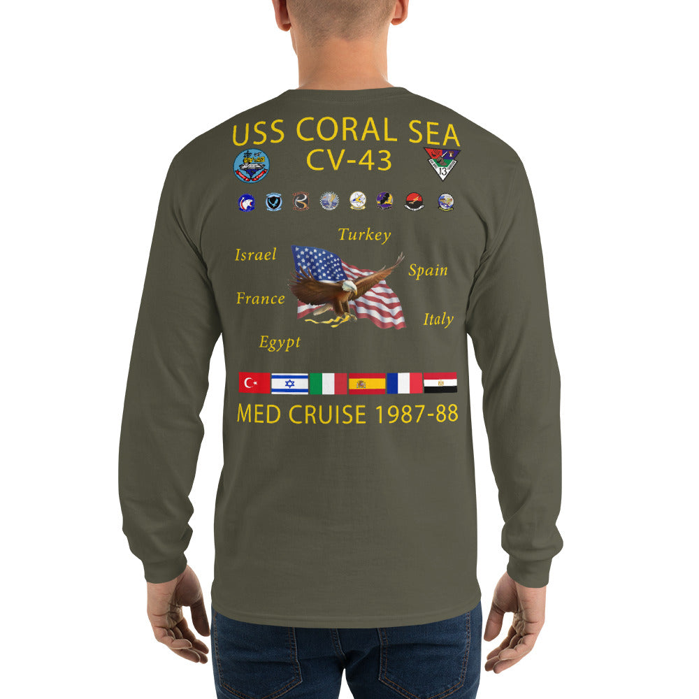 USS Coral Sea (CV-43) 1987-88 Long Sleeve Cruise Shirt