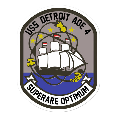 USS Detroit (AOE-4) Ship's Crest Vinyl Sticker