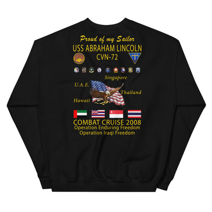 USS Abraham Lincoln (CVN-72) 2008 Cruise Sweatshirt - Family