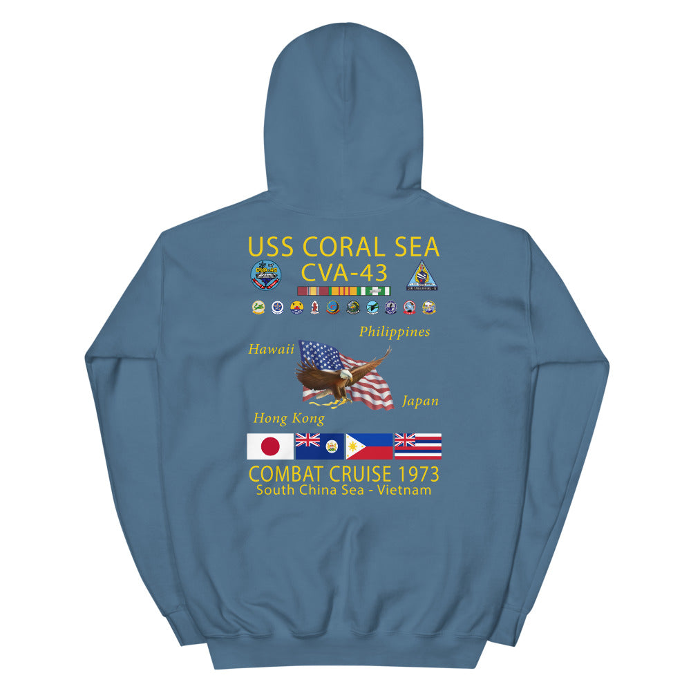 USS Coral Sea (CVA-43) 1973 Cruise Hoodie