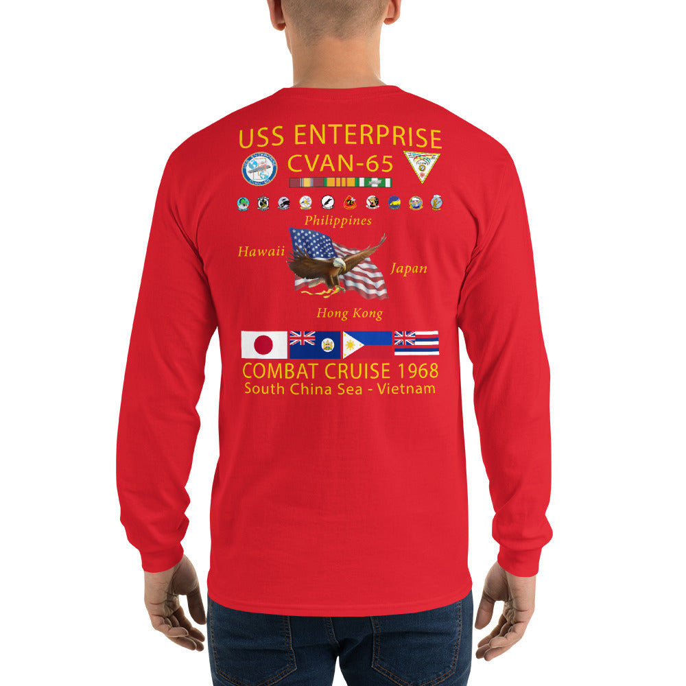 USS Enterprise (CVAN-65) 1968 Long Sleeve Cruise Shirt