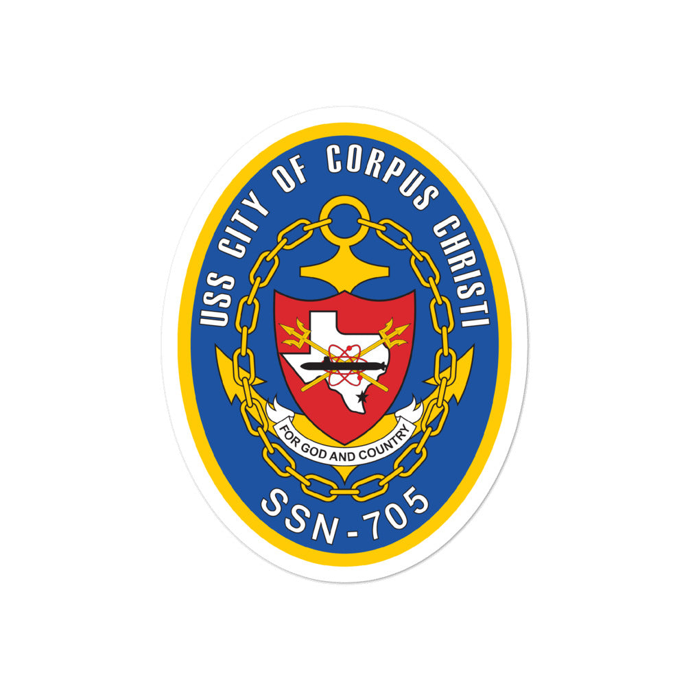 USS City of Corpus Christi (SSN-705) Ship's Crest Vinyl Sticker