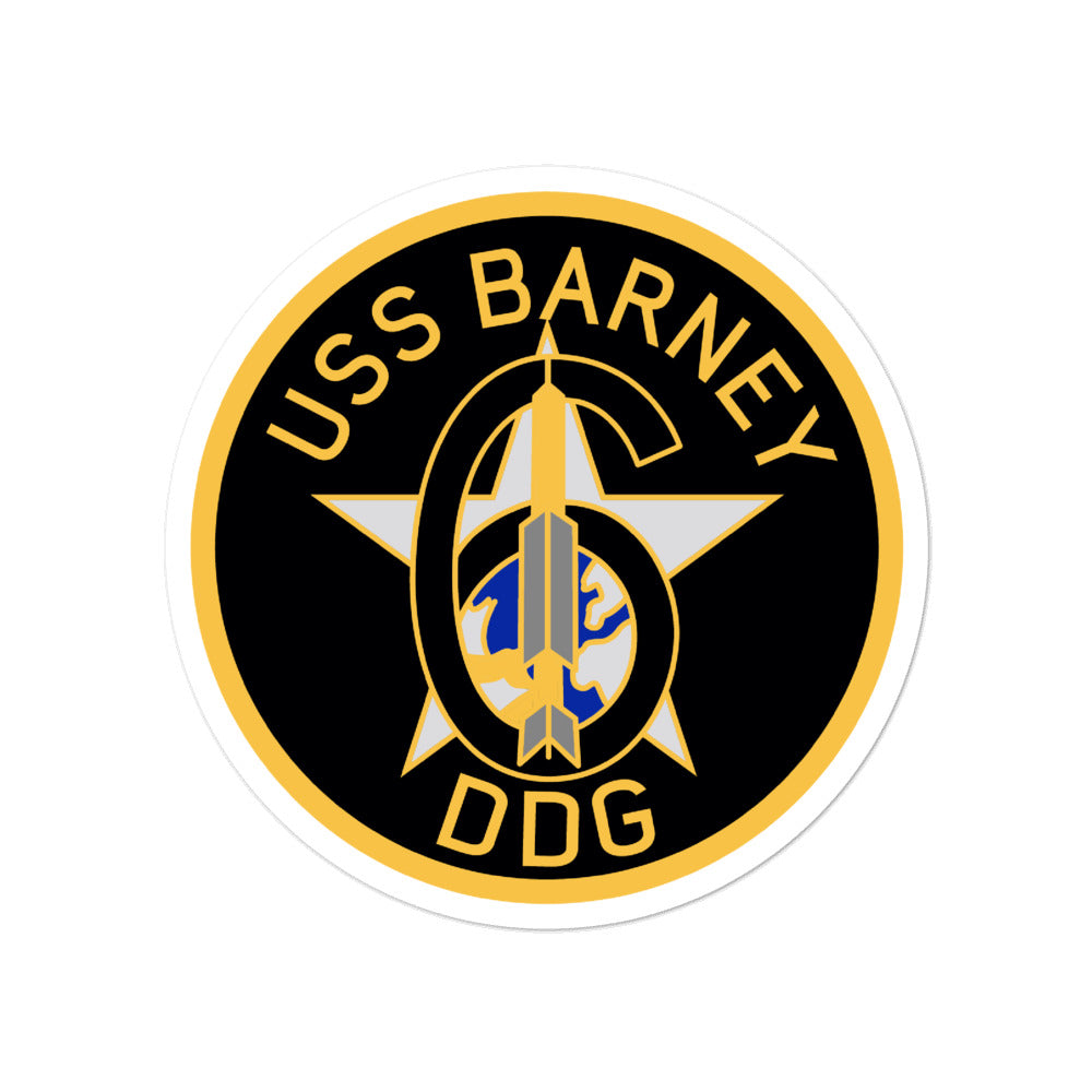 USS Barney (DDG-6) Ship's Crest Vinyl Sticker
