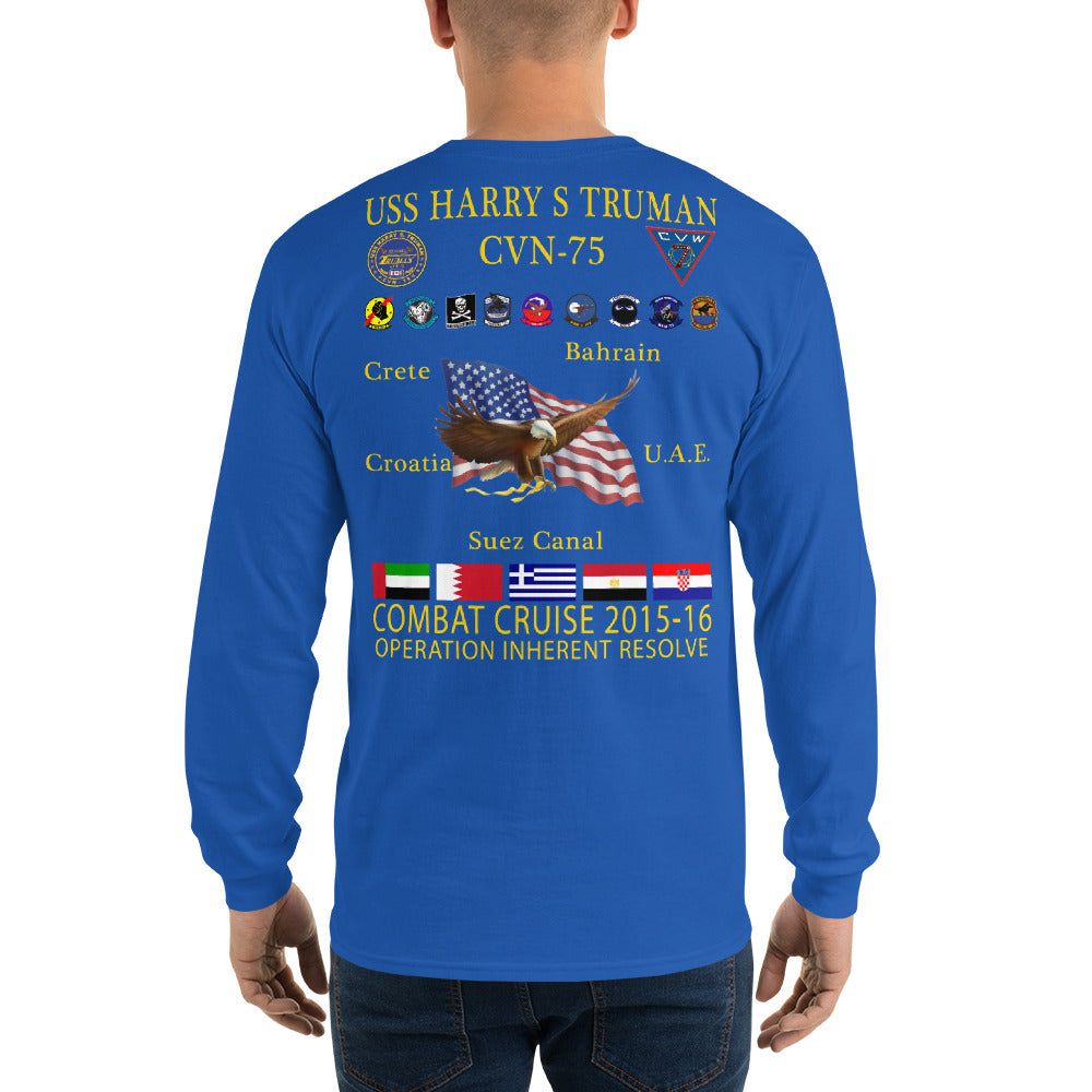 USS Harry S. Truman (CVN-75) 2015-16 Long Sleeve Cruise Shirt