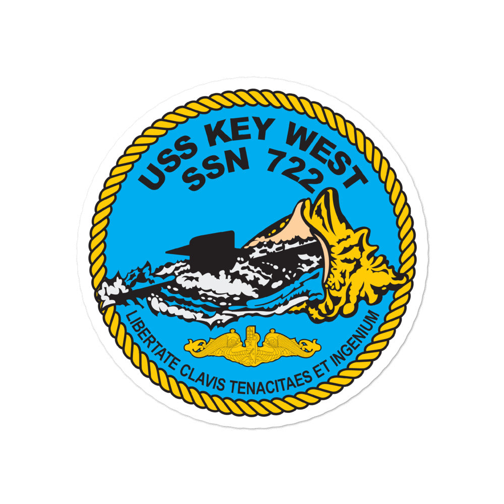 USS Key West (SSN-722) Ship's Crest Vinyl Sticker