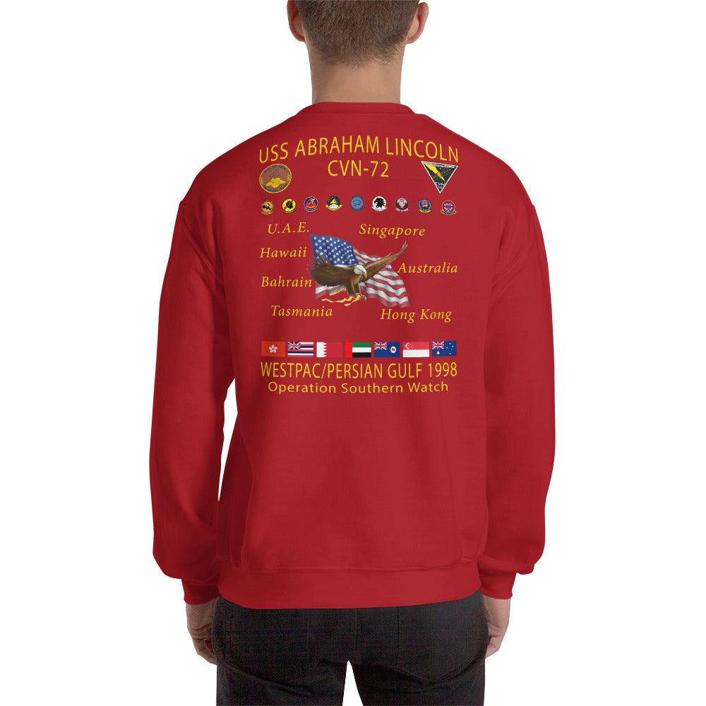 USS Abraham Lincoln (CVN-72) 1998 Cruise Sweatshirt