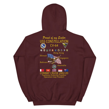 USS Constellation (CV-64) 2002-03 Cruise Hoodie - FAMILY