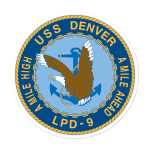 USS Denver (LPD-9) Ship's Crest Vinyl Sticker