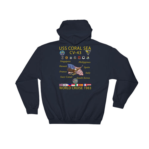 USS Coral Sea (CV-43) 1983 Cruise Hoodie