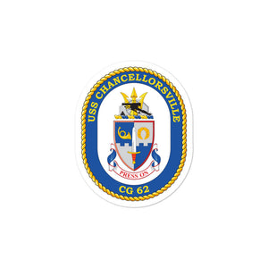 USS Chancellorsville (CG-62) Ship's Crest Vinyl Sticker