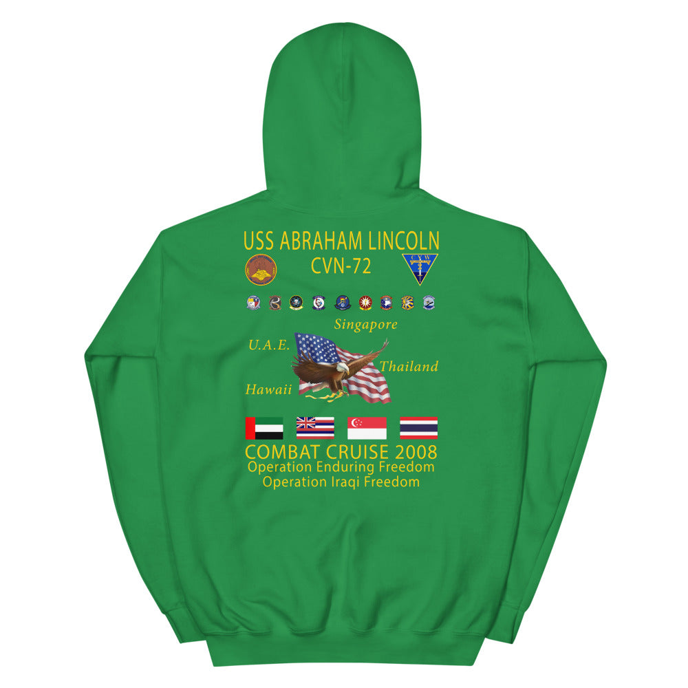 USS Abraham Lincoln (CVN-72) 2008 Cruise Hoodie