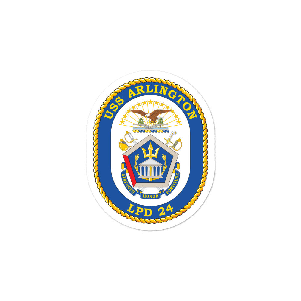 USS Arlington (LPD-24) Ship's Crest Vinyl Sticker