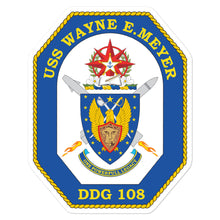 Load image into Gallery viewer, USS Wayne E. Meyer (DDG-108) Ship&#39;s Crest Vinyl Sticker