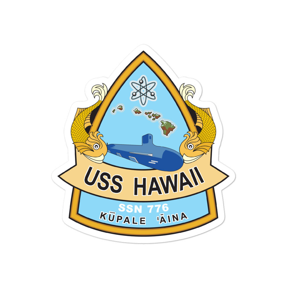 USS Hawaii (SSN-776) Ship's Crest Vinyl Sticker