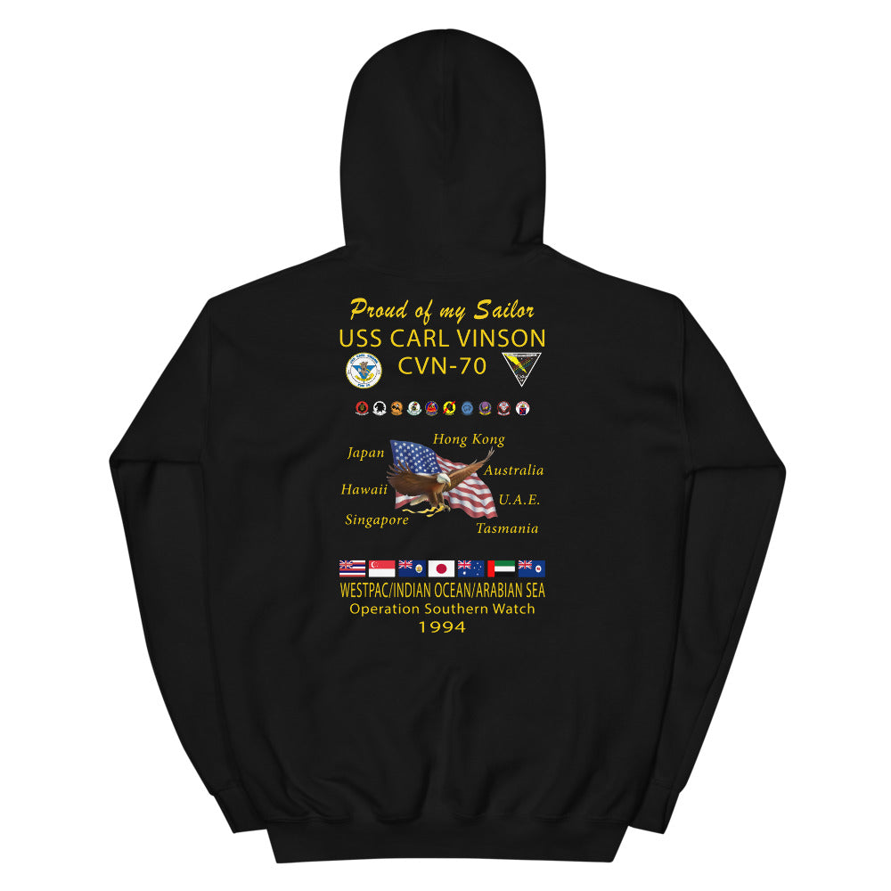 USS Carl Vinson (CVN-70) 1994 Cruise Hoodie - Family